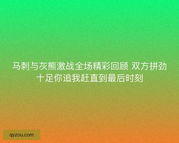 马刺与灰熊激战全场精彩回顾 双方拼劲十足你追我赶直到最后时刻